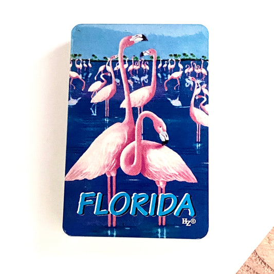 Flamingo Playing Cards, Retro Florida Souvenir Sealed in Plastic