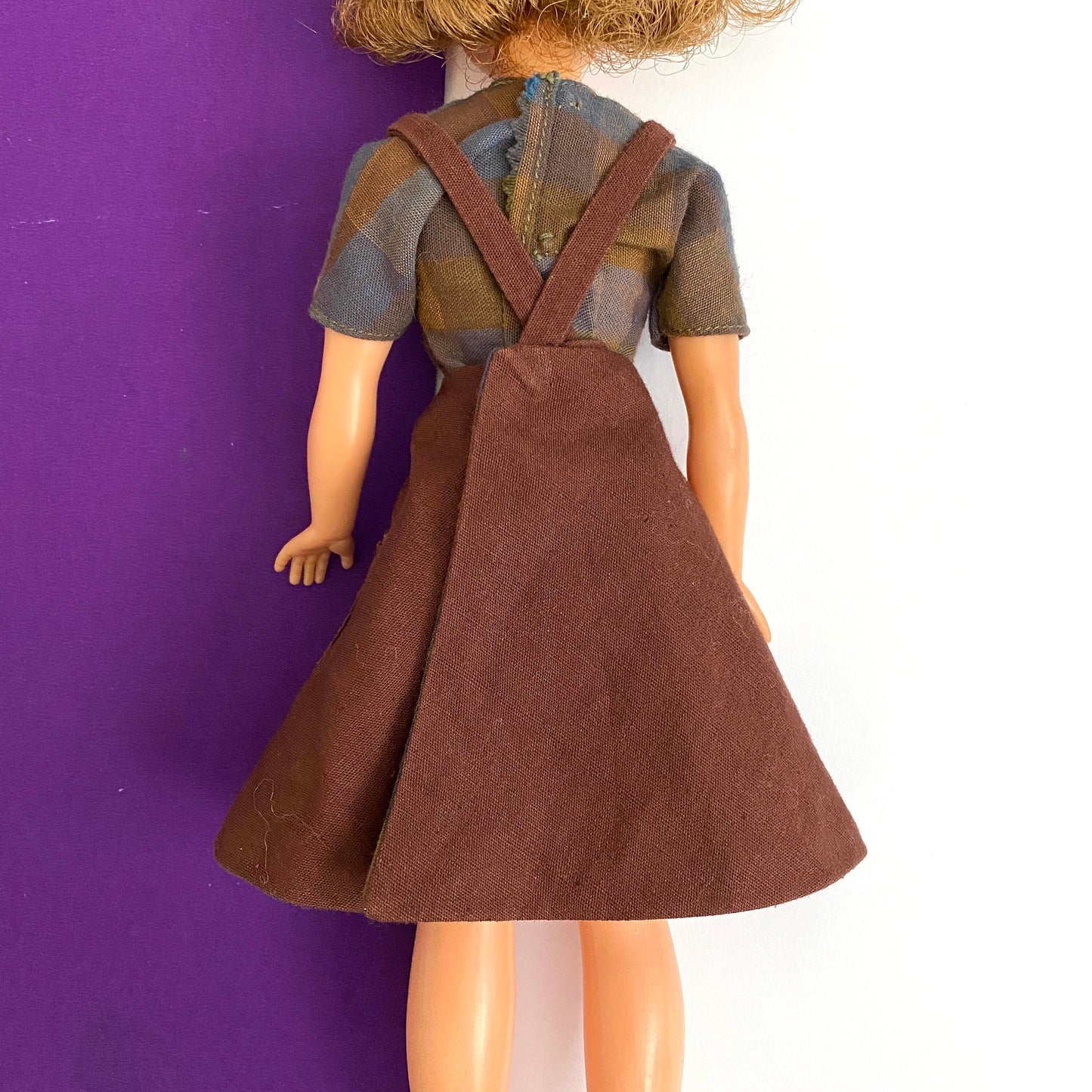 Vintage Tammy Doll Two-Piece Jumper Dress Set Homemade Outfit Blouse & Jumper 1960s