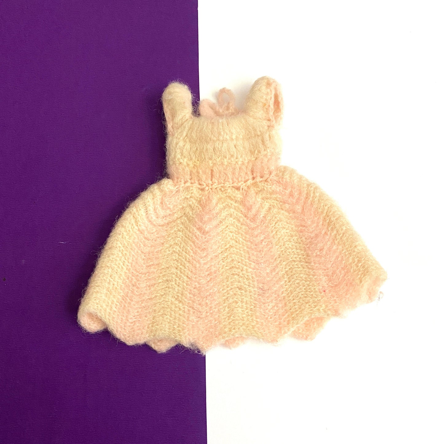 Vintage Tammy Doll Dress Knit Knack, Pink & White Knit Dress #9917