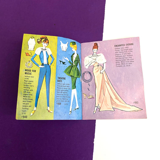 Vintage Barbie Midge Ken Blue Fashion Booklet Brochure 1962