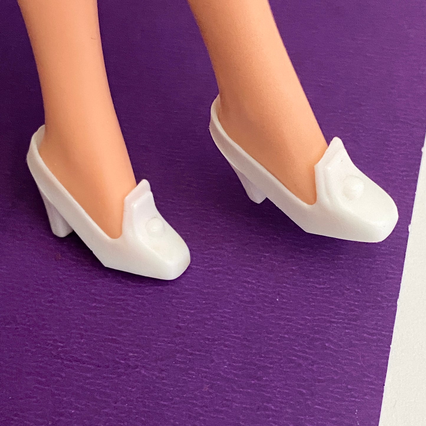 Vintage Mod Barbie White Pilgrim Shoes