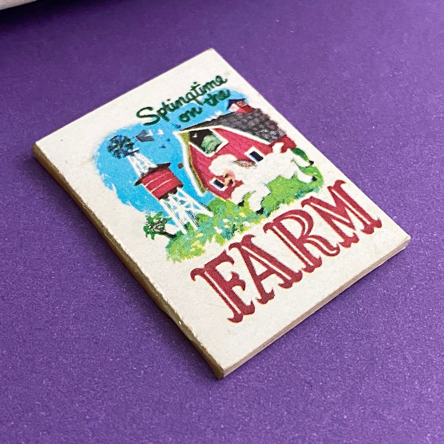 Vintage Cracker Jack Miniature Book - Springtime On The Farm 1960s