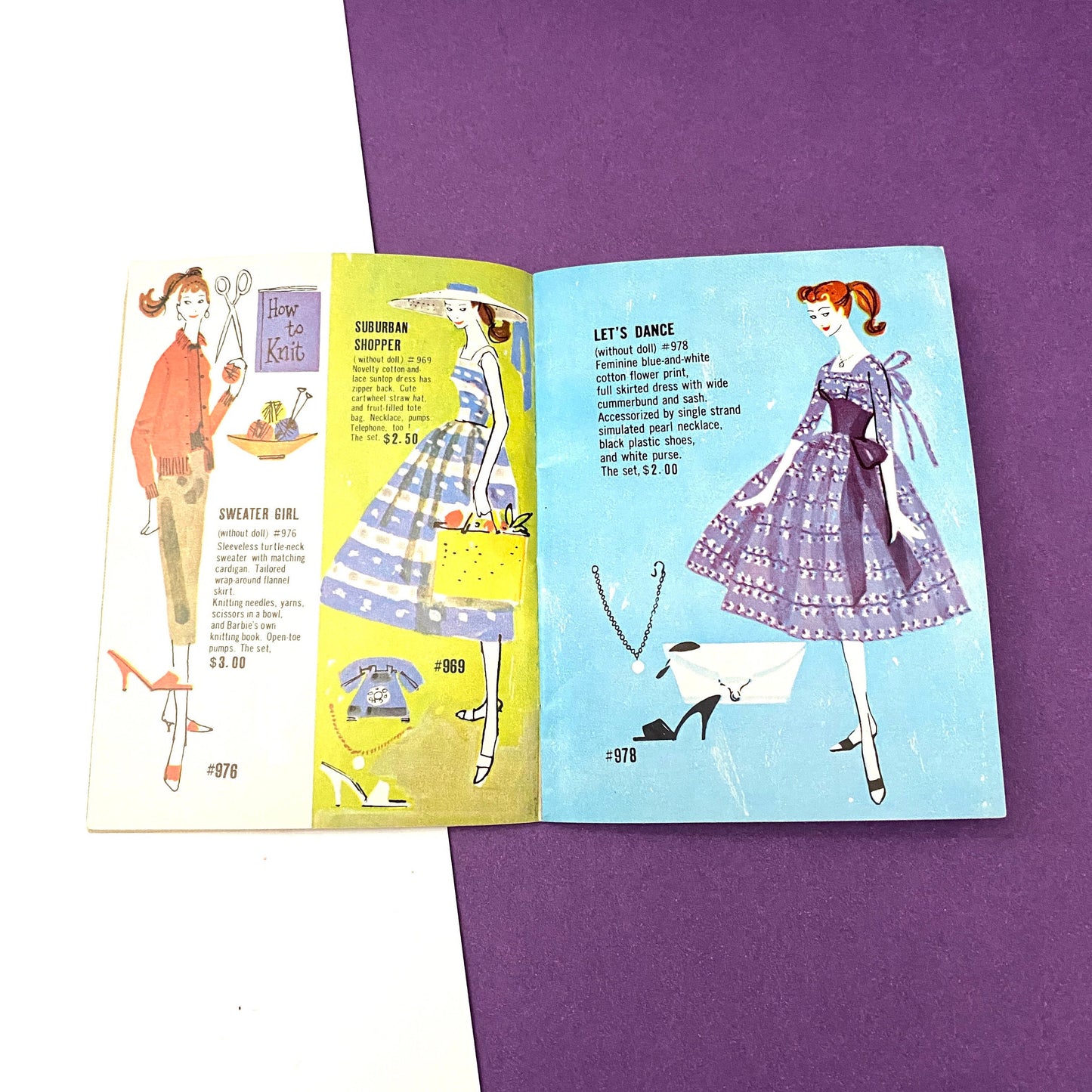 Vintage Barbie Midge Ken Fashion Booklet Brochure 1962 (Light Blue Booklet)