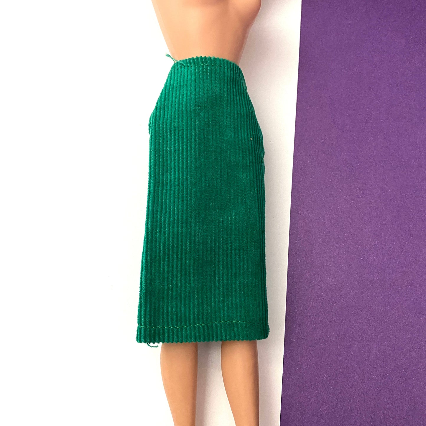 Vintage Fashion Doll Green Sheath Skirt Handmade Mitzi Wendy Babs Clone Doll Skirt 1960s