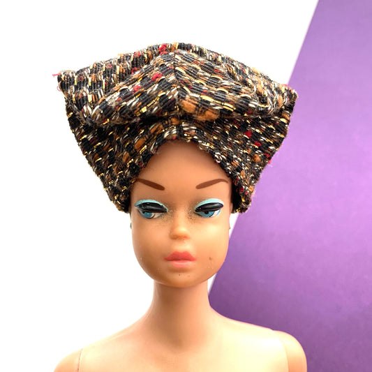 Vintage Barbie Saturday Matinee Tweed Turban Hat #1615 - HTF