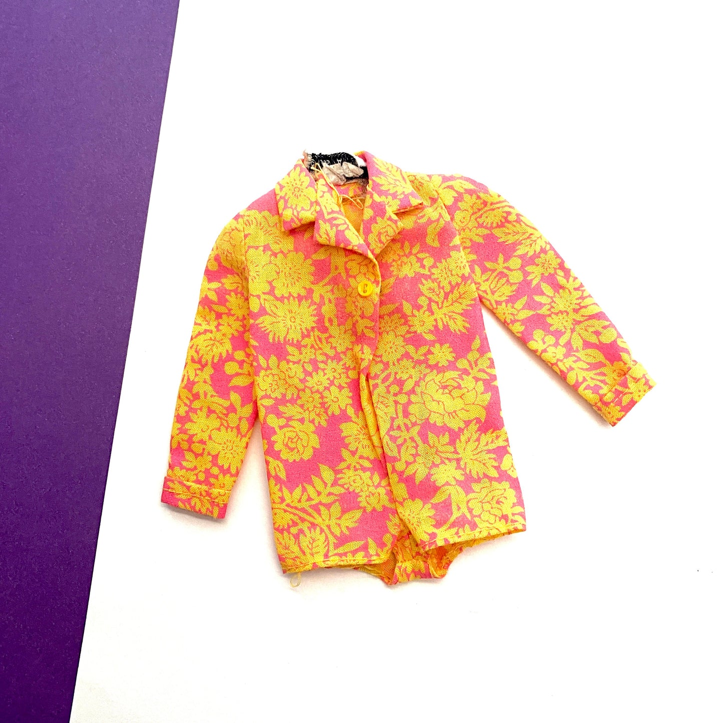 Vintage Francie Pink & Yellow Blouse Somethin Else Blouse #1219