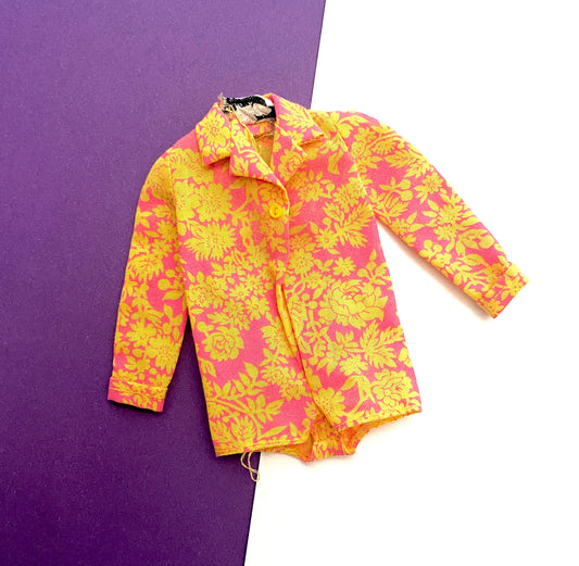 Vintage Francie Pink & Yellow Blouse Somethin Else Blouse #1219