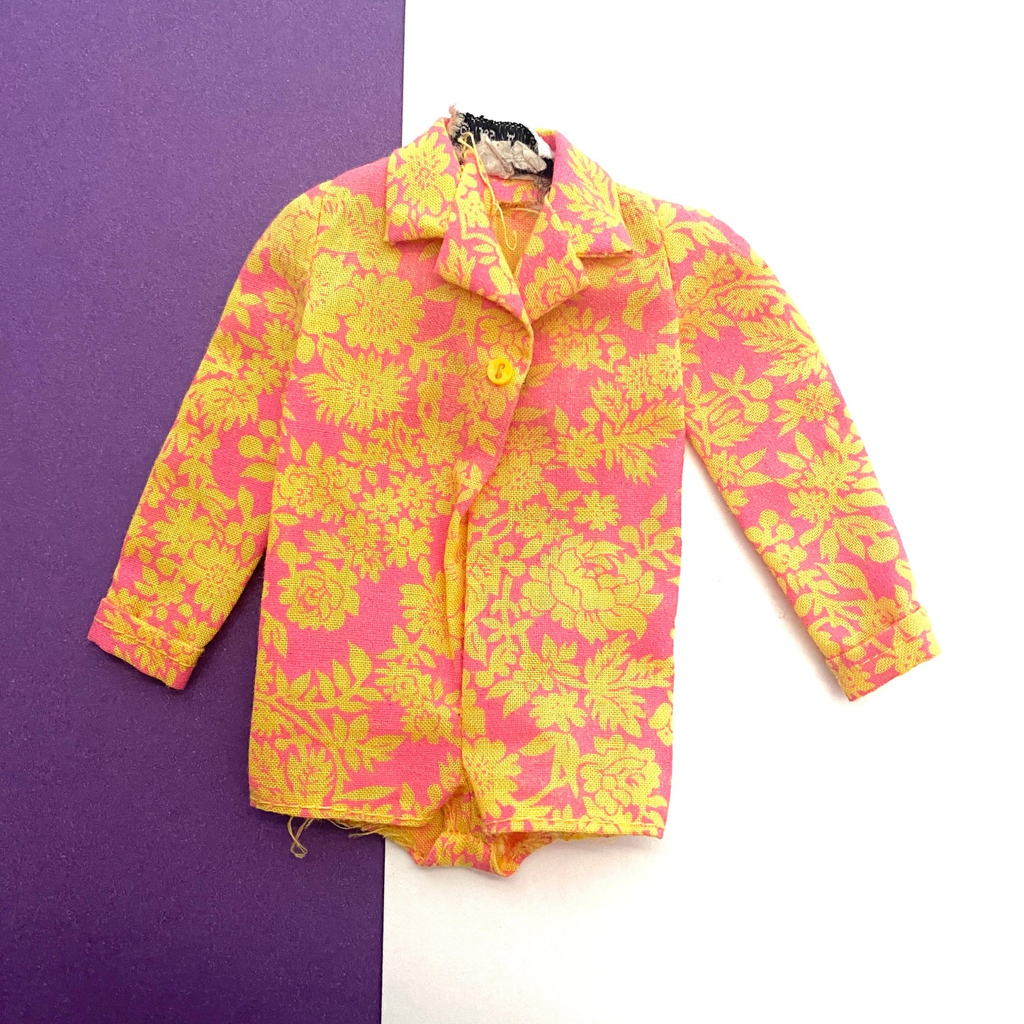 Vintage Francie Pink & Yellow Blouse Somethin Else Blouse #1219