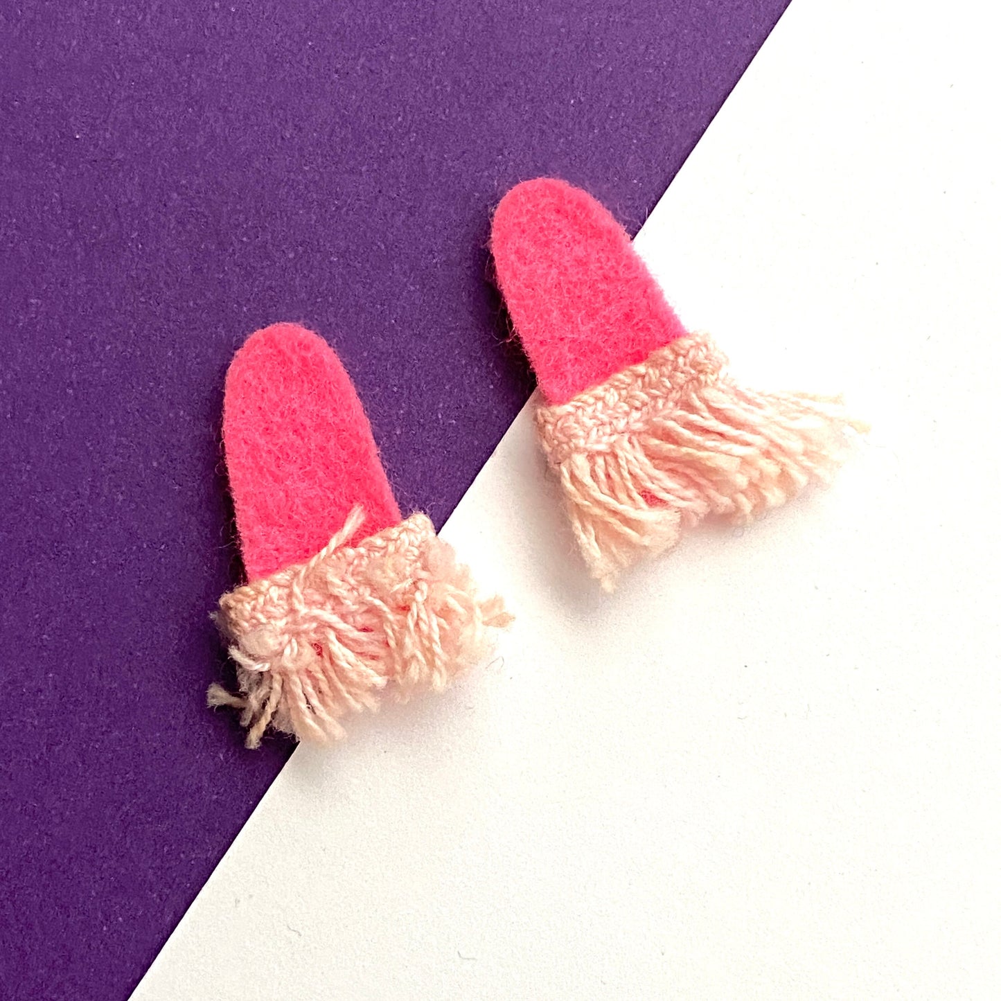 Vintage Skipper Doll Dreamtime Pink Felt Slippers #1909