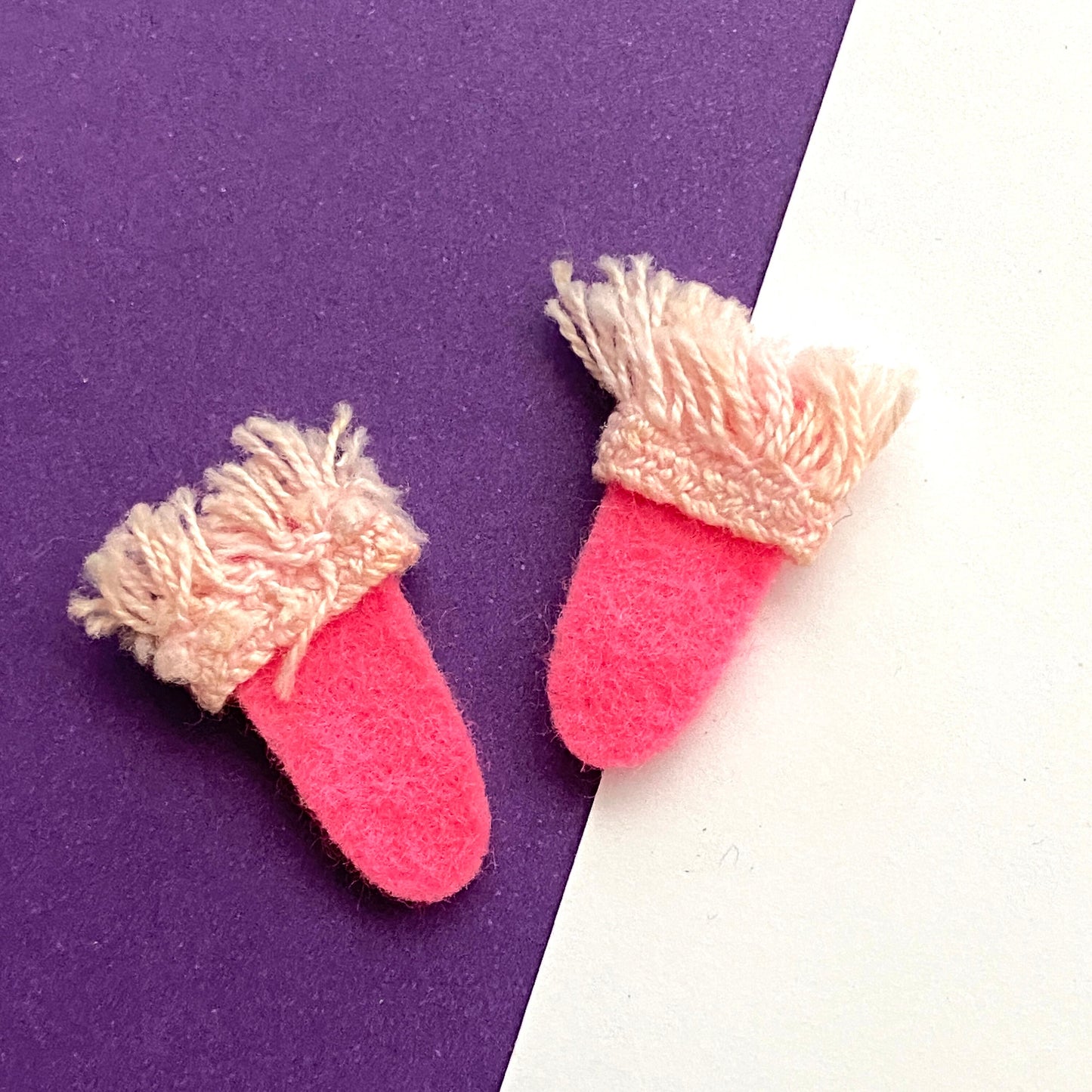 Vintage Skipper Doll Dreamtime Pink Felt Slippers #1909