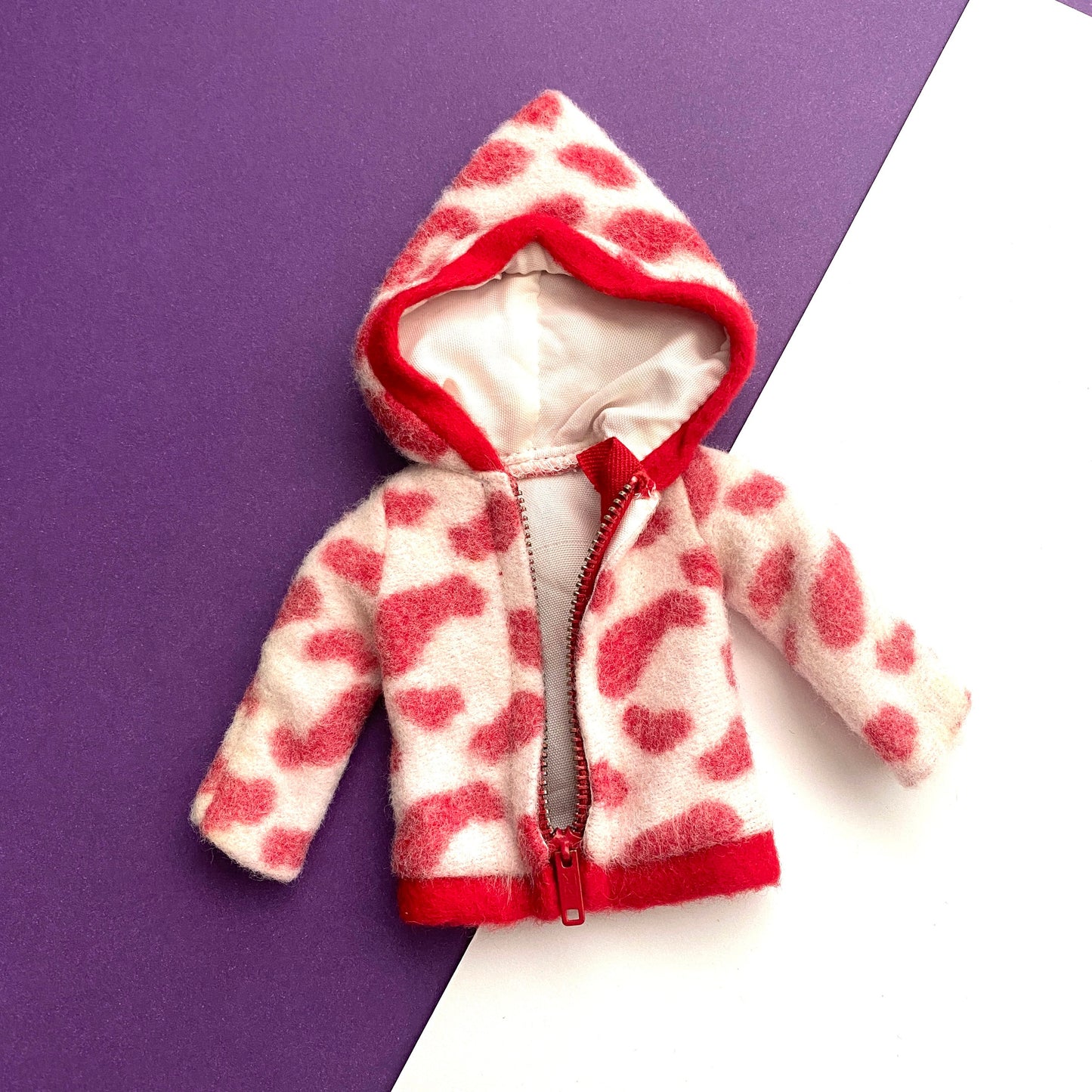 Vintage Ideal Pepper Doll Snow Flake Red & White Hoodie #9339