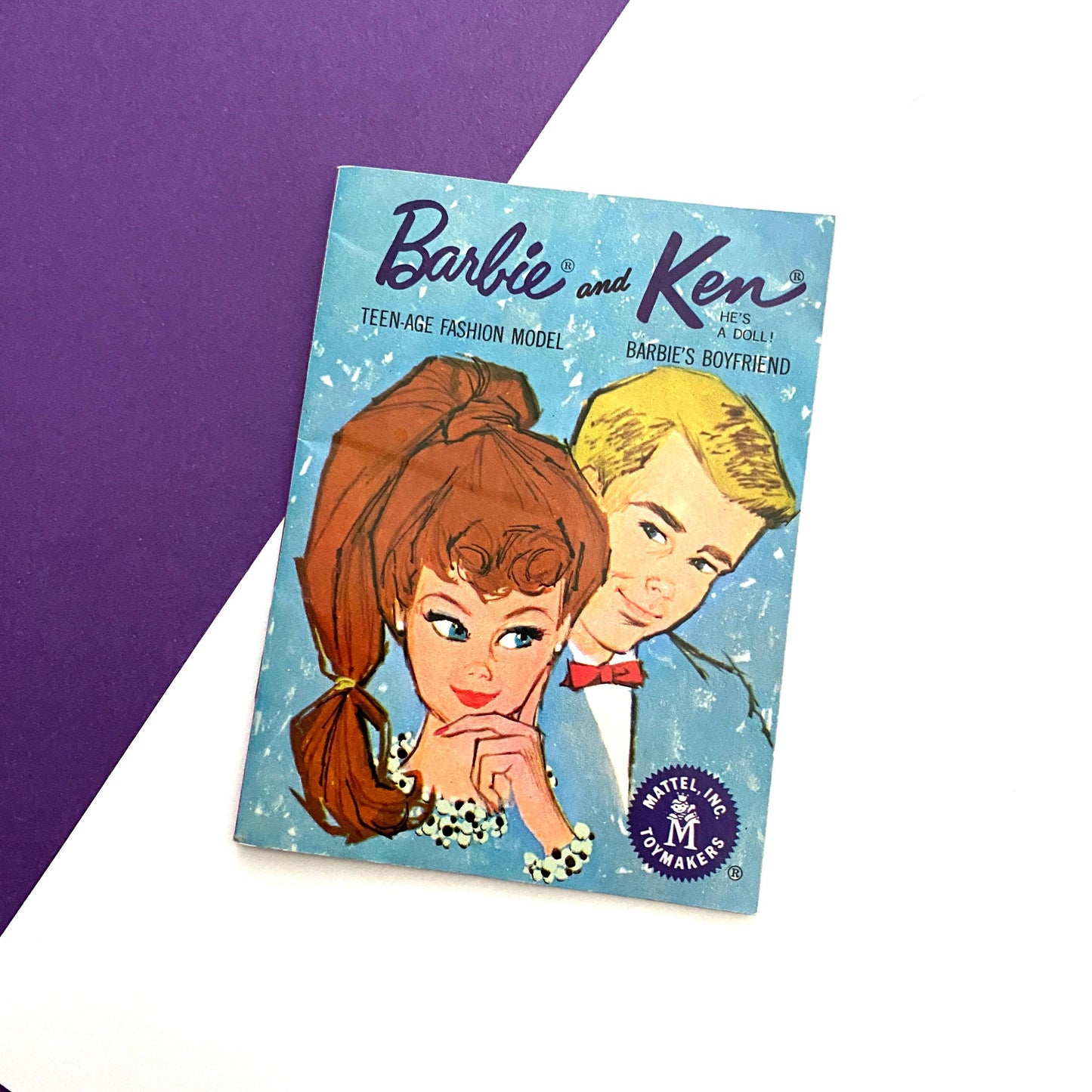 Vintage Barbie Midge Ken Fashion Booklet Brochure 1962 (Light Blue Booklet)