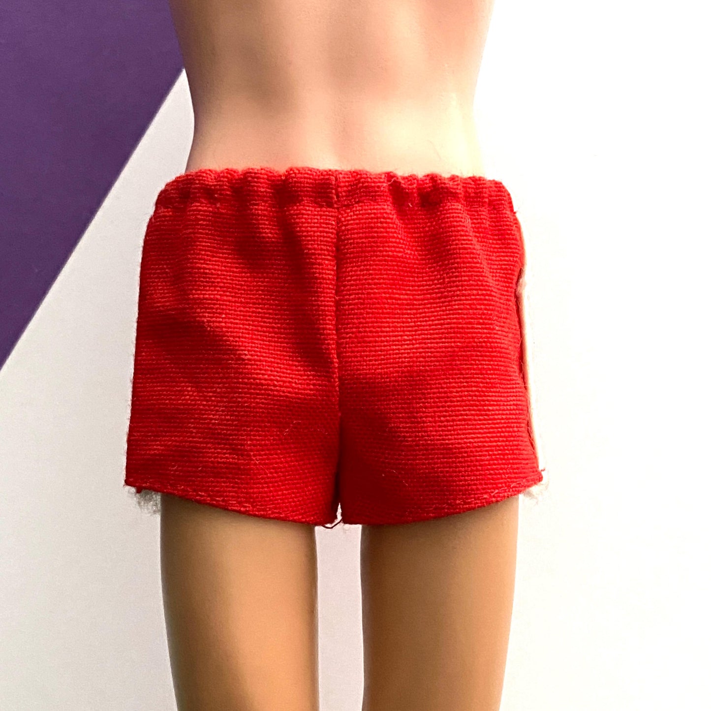 Vintage Ken Doll Solid Red Trunks White Stripe Early Version 1961