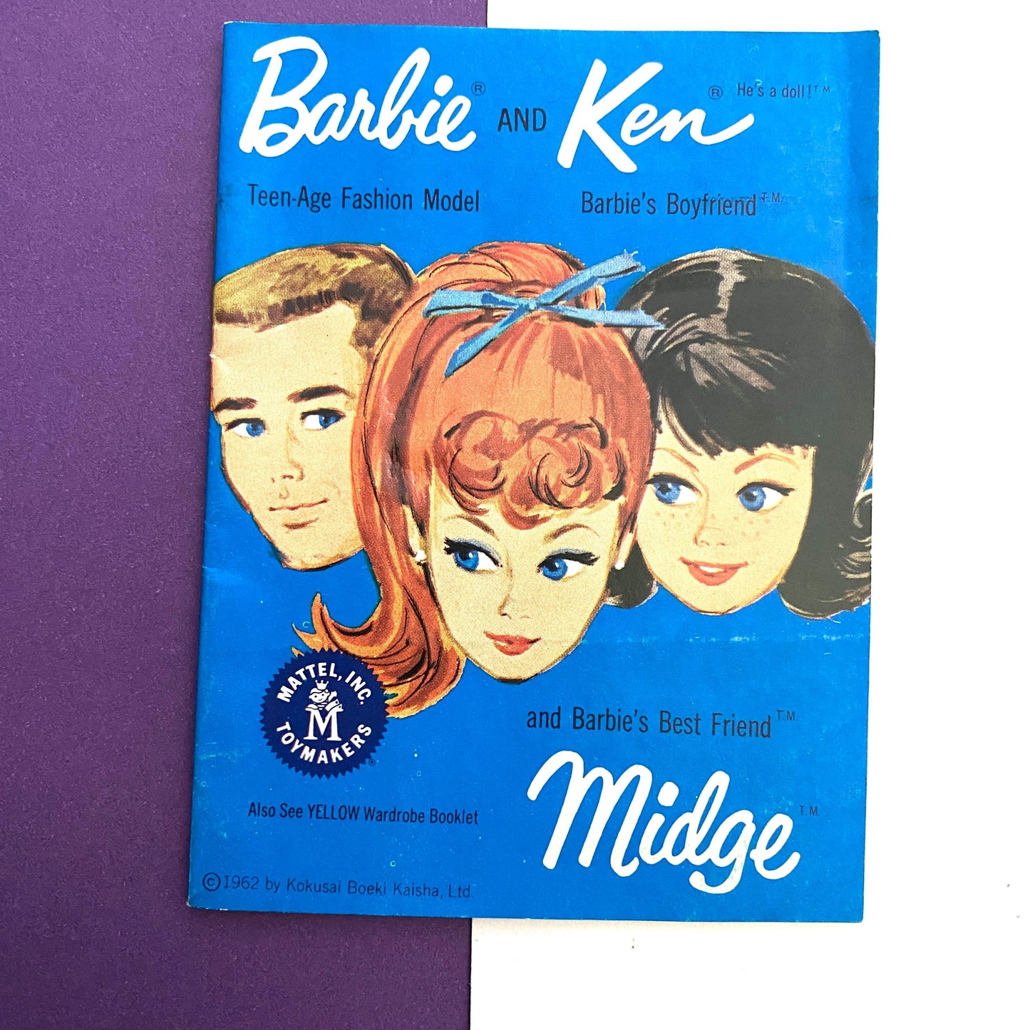 Vintage Barbie Midge Ken Blue Fashion Booklet Brochure 1962