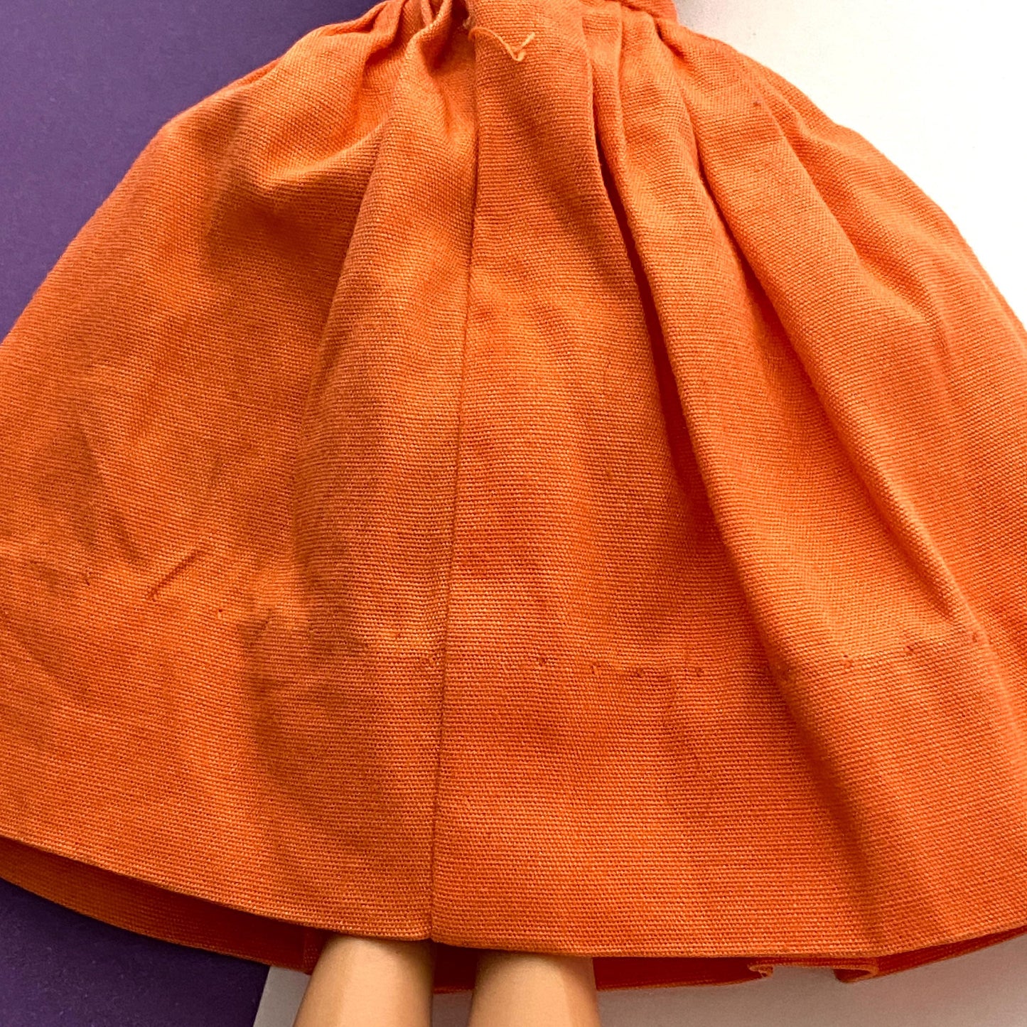 Vintage Barbie Orange Gathered Skirt with White Hanger Fashion PAK 1960s