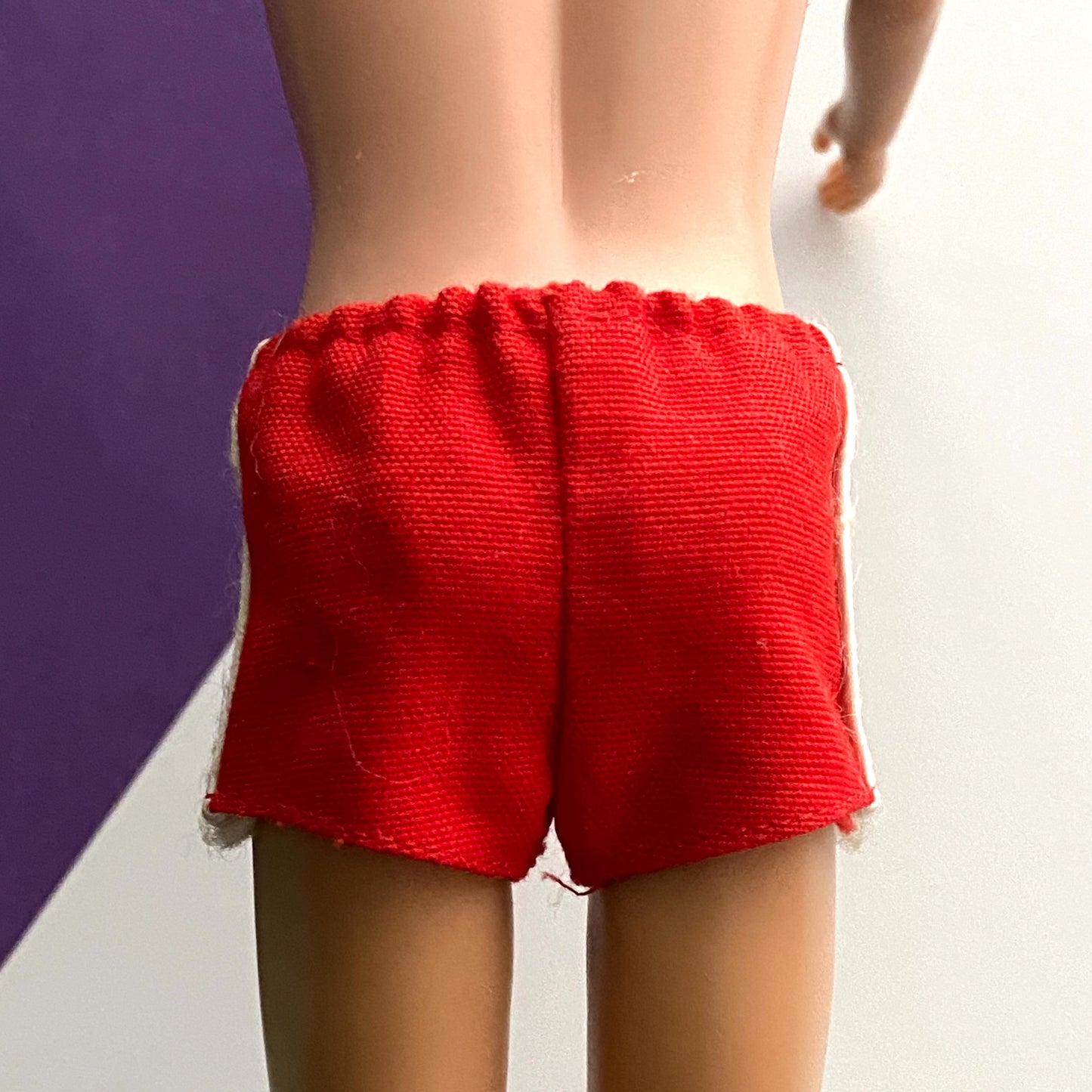 Vintage Ken Doll Solid Red Trunks White Stripe Early Version 1961