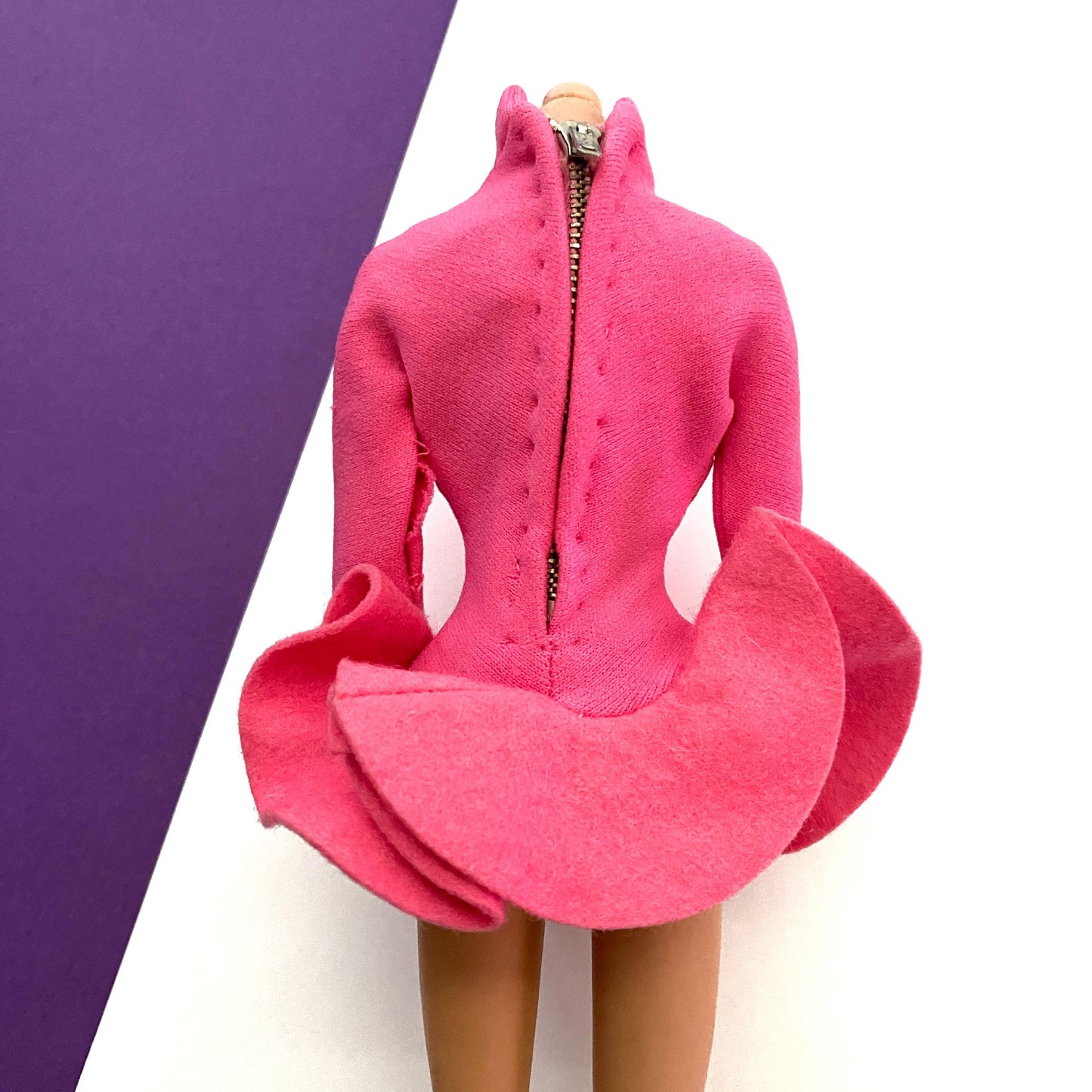 Vintage Barbie Skater's Waltz Pink Fleece Skating Dress & Mittens - See Pics