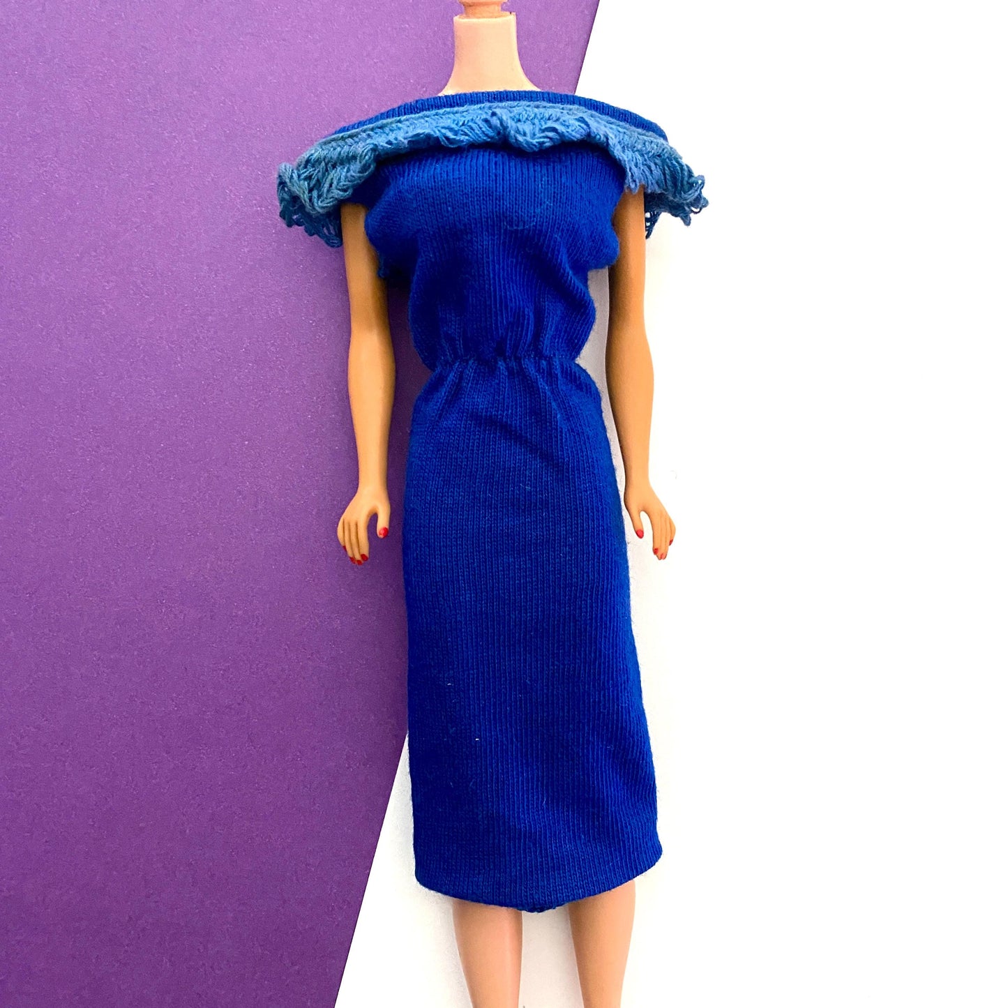 Vintage Barbie Blue Knit Dress, Spectator Sport Knit Separates PAK 1960s - SEE PICS