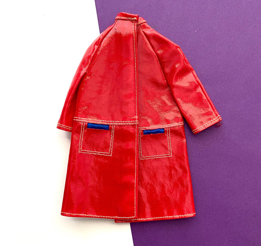 Vintage Barbie Red Raincoat Jacket Fashion Shiner #1681