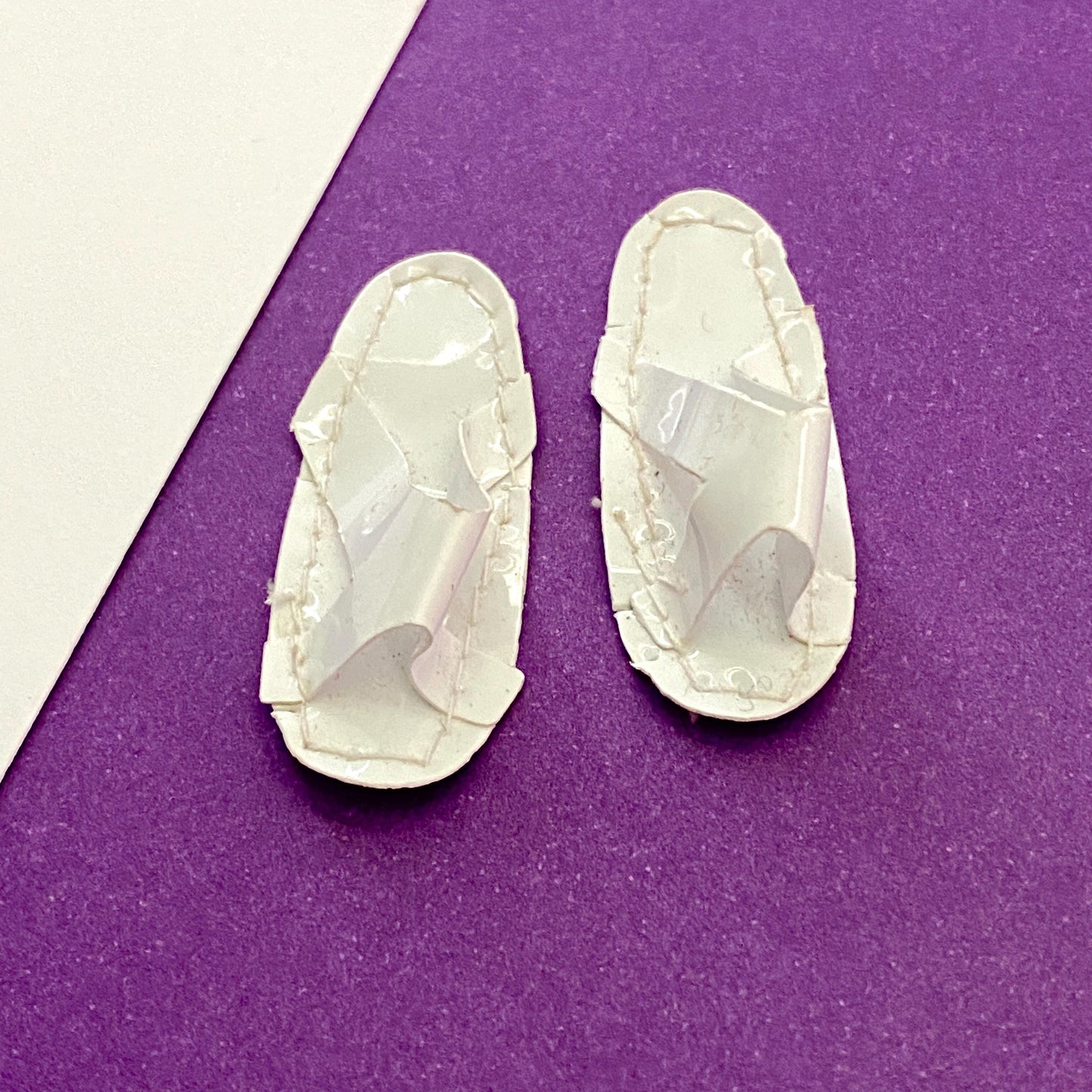 Vintage Mod Ken Doll White Vinyl Sandals, Best Buy Fashion #2241