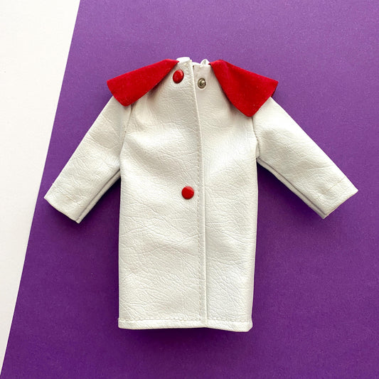 Vintage 1960s Premier Doll Togs Doll Coat Red & White