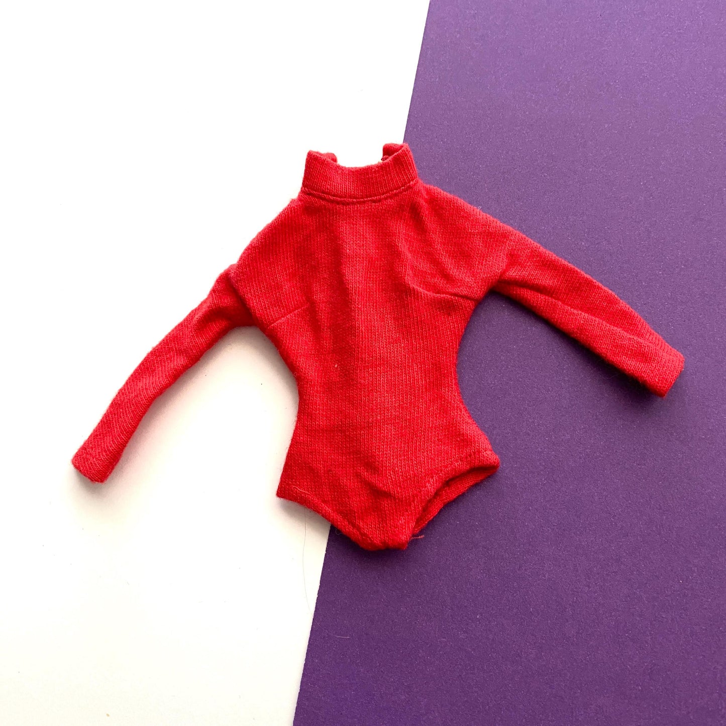 Vintage Barbie Ice Breaker Red Body Suit Blouse Top #942