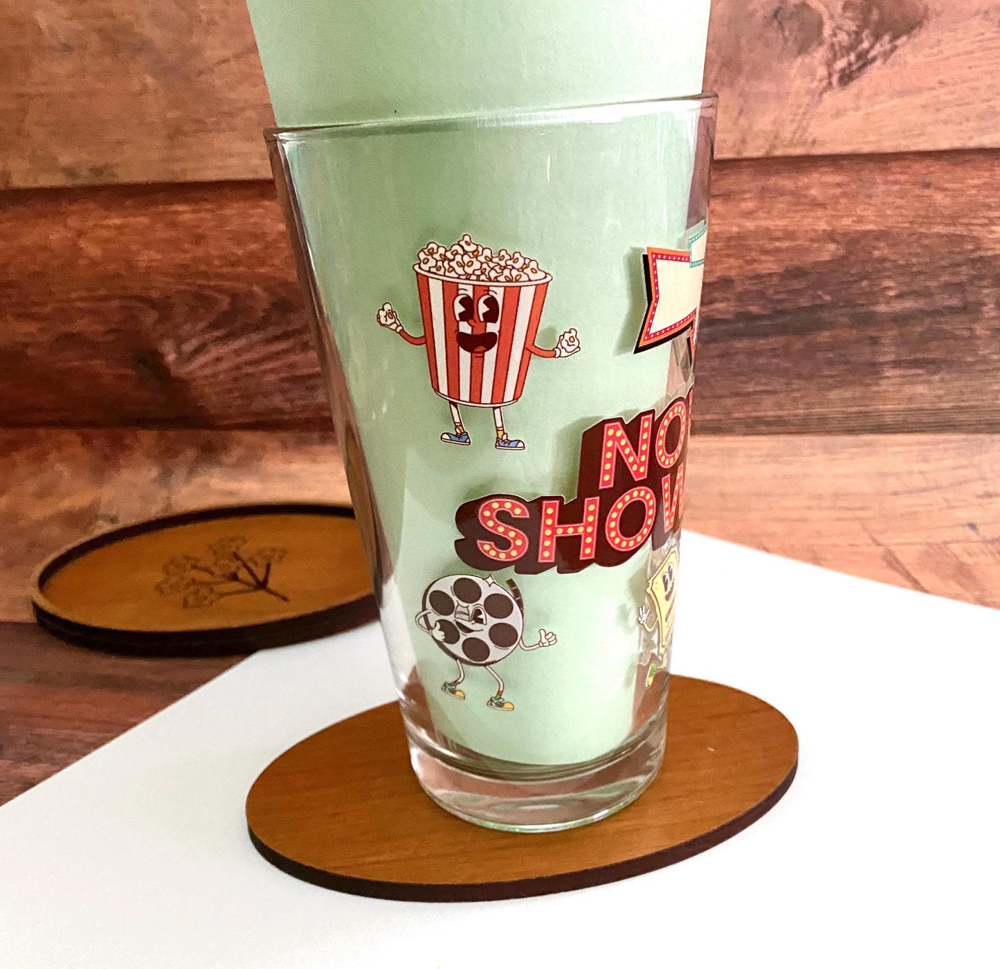 Classic Movie Themed Mixing Glass - 16 oz "Now Showing" Design, Classic Movie Lovers, Gift For Movie Lovers
