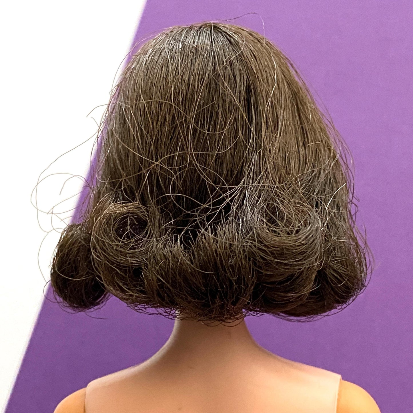 Vintage Barbie Brunette Side Part Wig Fashion Queen Hair Fair Accessory 1960s - Wig Only