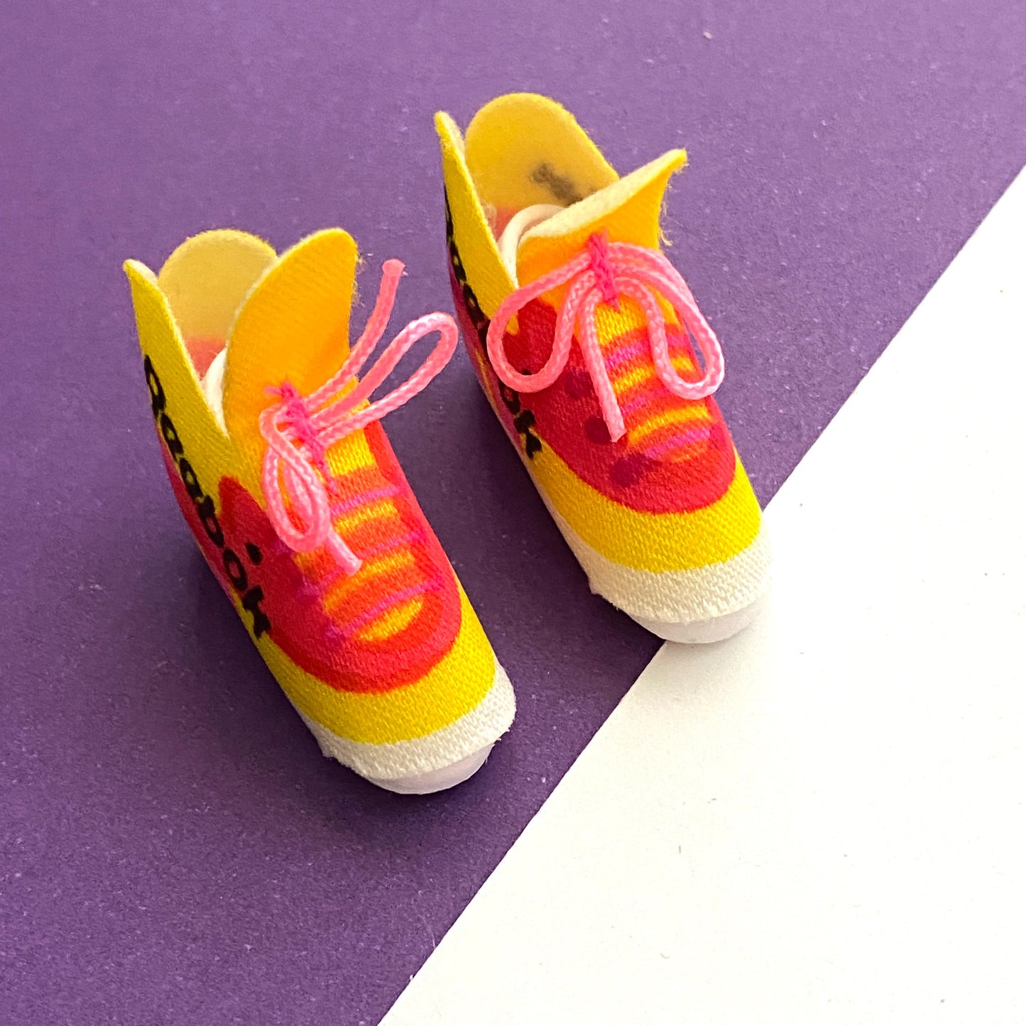 1990s Barbie Doll Yellow Reebok Tennis Shoes, Sneakers