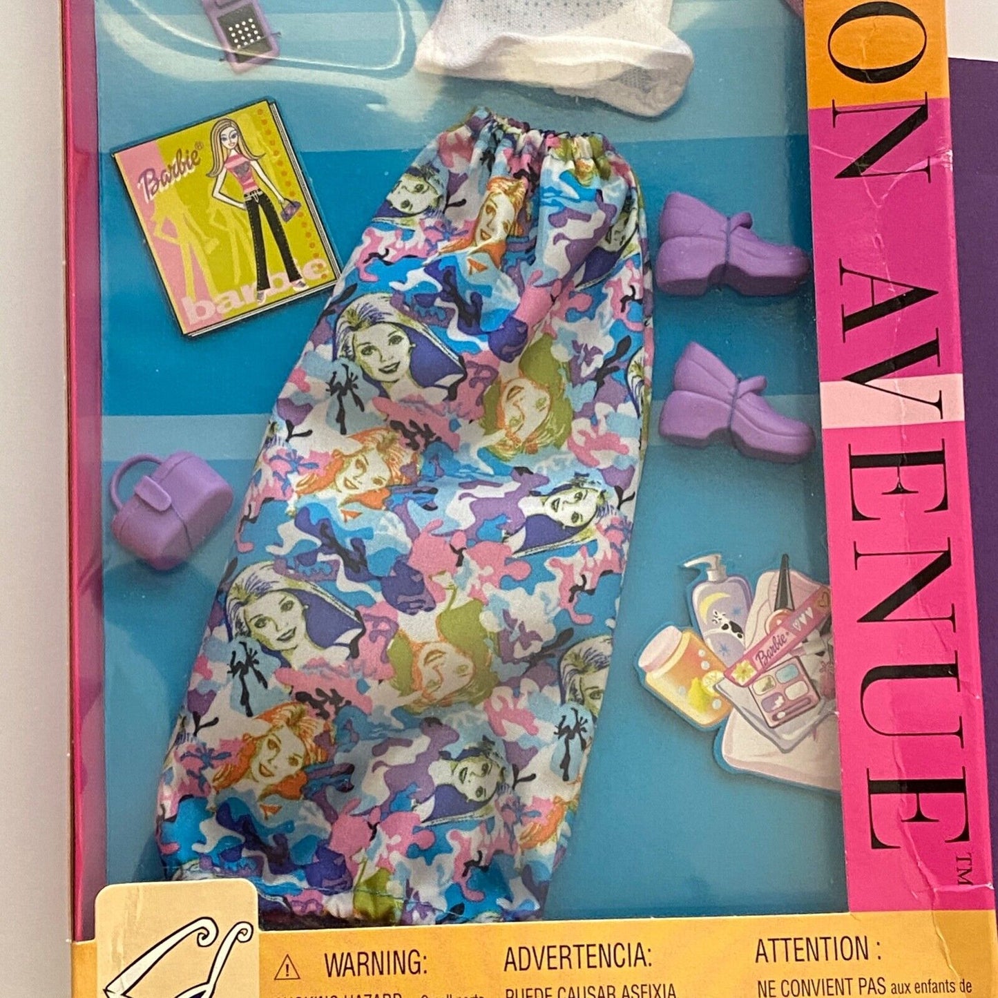 BARBIE FASHION AVENUE OUTFIT 2002 BARBIE SKIRT & TOP w Accessories #25701