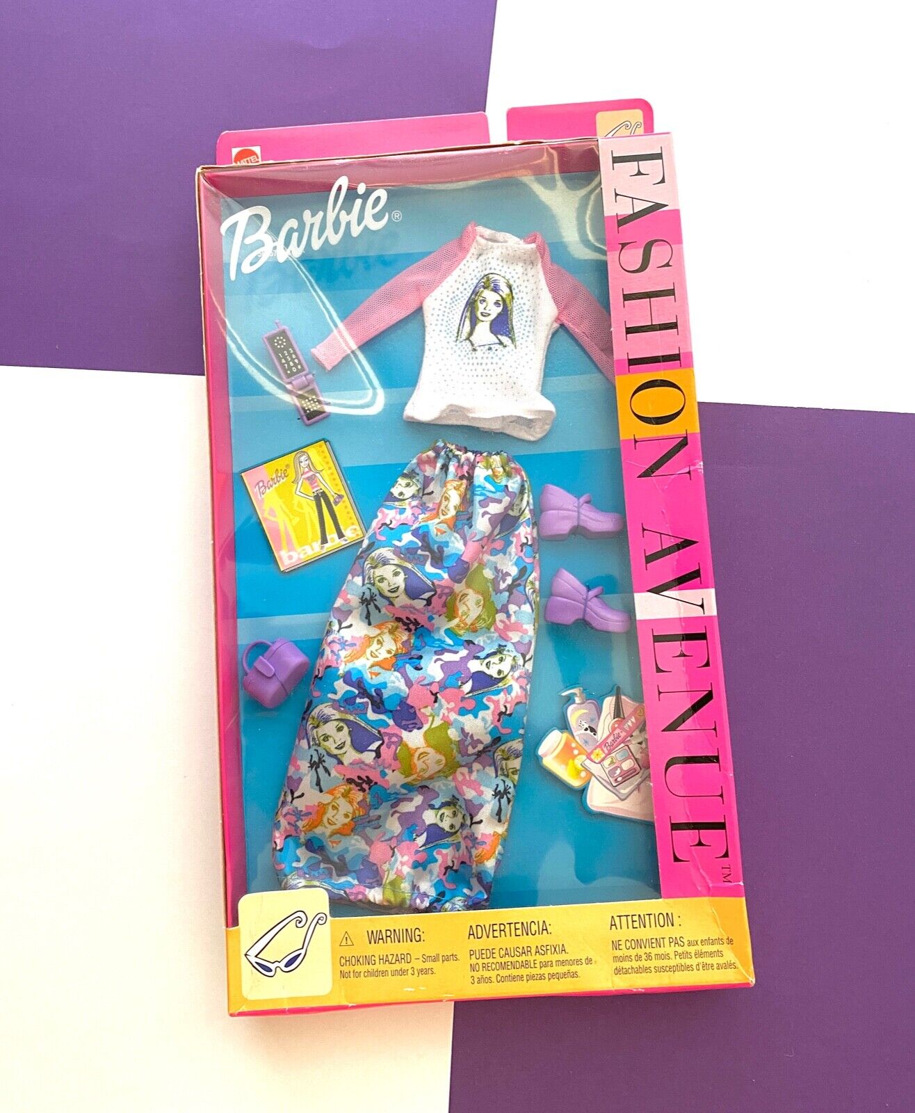 BARBIE FASHION AVENUE OUTFIT 2002 BARBIE SKIRT & TOP w Accessories #25701